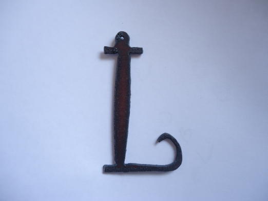 (image for) Initial Letter Curley Metal "L" - Pendant #cm-L